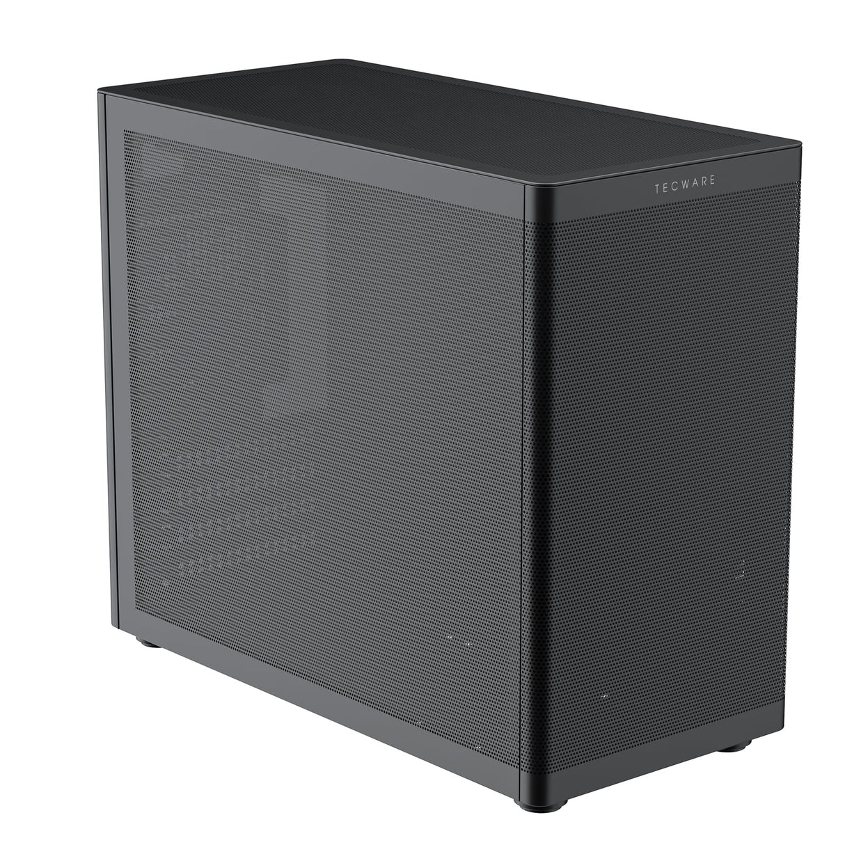 TecWare Fusion 3 mATX Compact PC Case, High Airflow SFF Chassis, 3 Fans Included, Top-Mount ATX/SFX PSU Support, USB-C, Supports 280mm GPU & Dual Radiators, Black