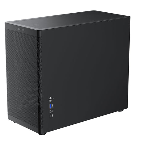 TecWare Fusion 3 mATX Compact PC Case, High Airflow SFF Chassis, 3 Fans Included, Top-Mount ATX/SFX PSU Support, USB-C, Supports 280mm GPU & Dual Radiators, Black