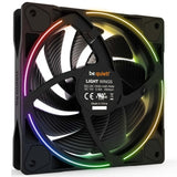 be quiet! Light Wings PWM High Speed Addressable RGB Fan, 120mm, 2500RPM, 4-Pin PWM Fan & 3-Pin ARGB Connectors, Black Frame, Black Blades, ARGB Lighting on Front & Rear