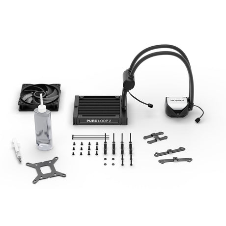 be quiet! Pure Loop 2 120mm AIO CPU Water Cooler, Universal Socket, 120mm Radiator, Pure Wings 3 120mm PWM high-speed fan, 2100RPM, ARGB, 3-year manufacturers warranty