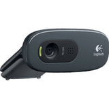 Logitech C270 HD Webcam, HD 720p/30fps, Widescreen HD Video Calling, HD Light Correction, Noise-Reducing Mic, For Skype, FaceTime, Hangouts, WebEx, PC/Mac/Laptop/Macbook/Tablet, Black