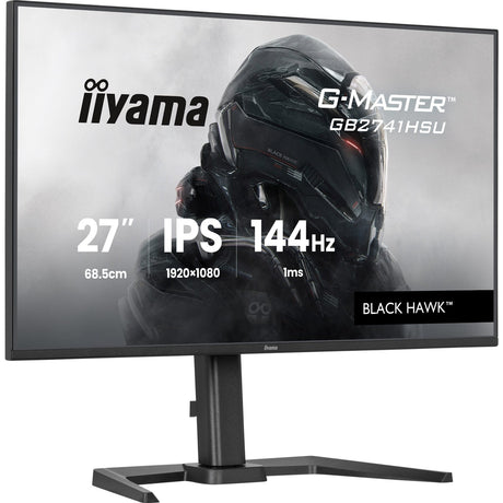 iiyama G-Master Black Hawk gaming monitor GB2741HSU-B1 27" Black, Height Adjustable, IPS, Ultra Slim Bezel, Full HD, 144Hz, 1ms, FreeSync, HDMI, Display Port, USB Hub