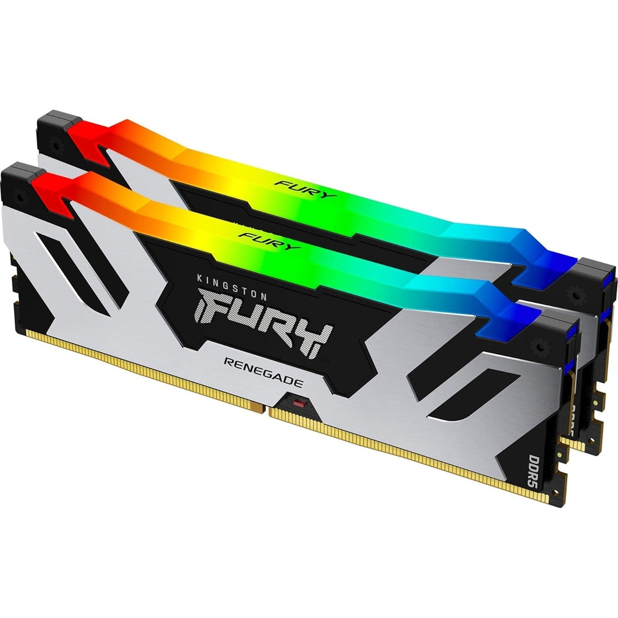 Kingston FURY Renegade KF564C32RSAK2-32 32GB (2x 16GB) DIMM System Memory, 6400MHz, DDR5, CL32, Silver, RGB, Intel XMP